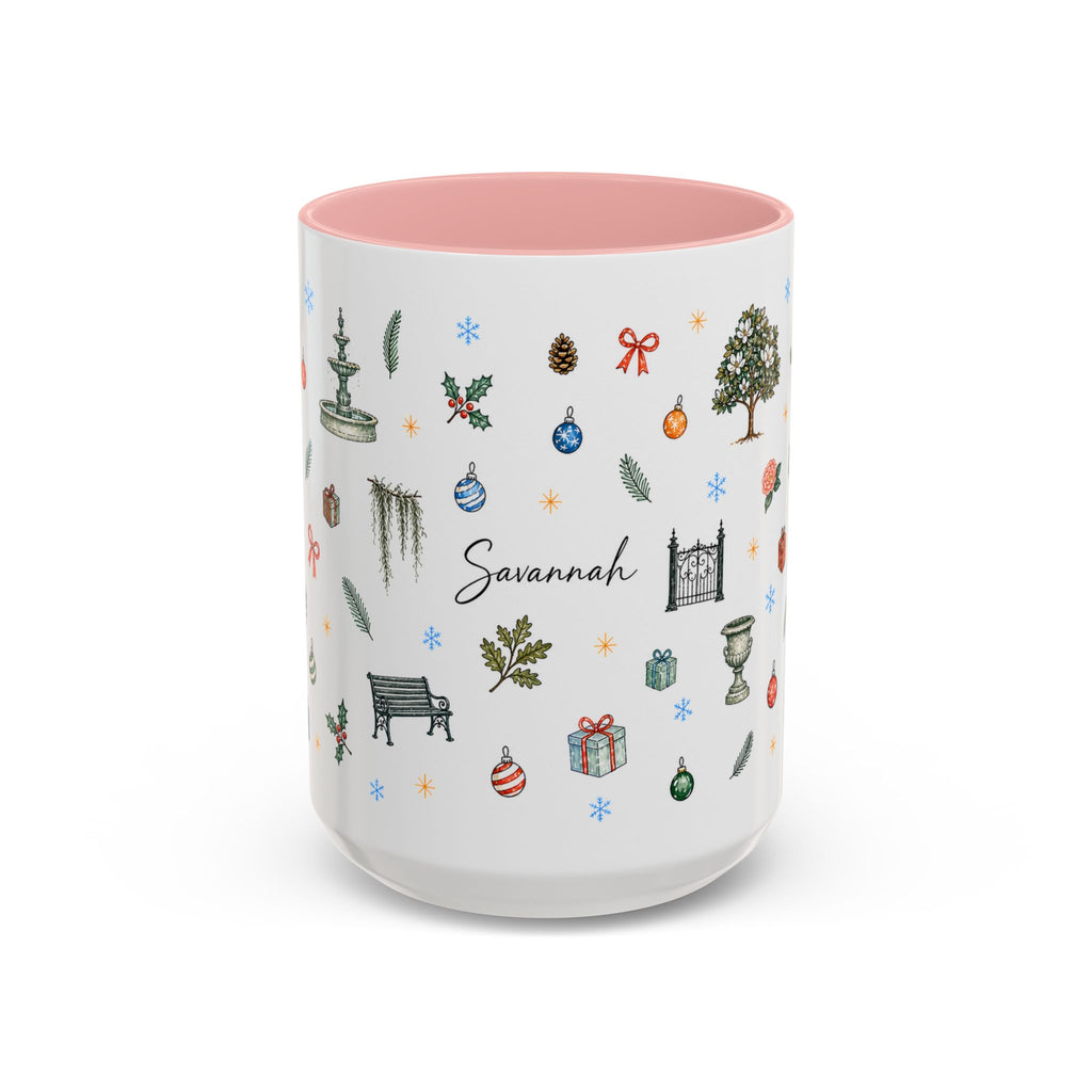 Savannah Christmas Mug | Watercolor City Souvenir, Travel Memories Cup