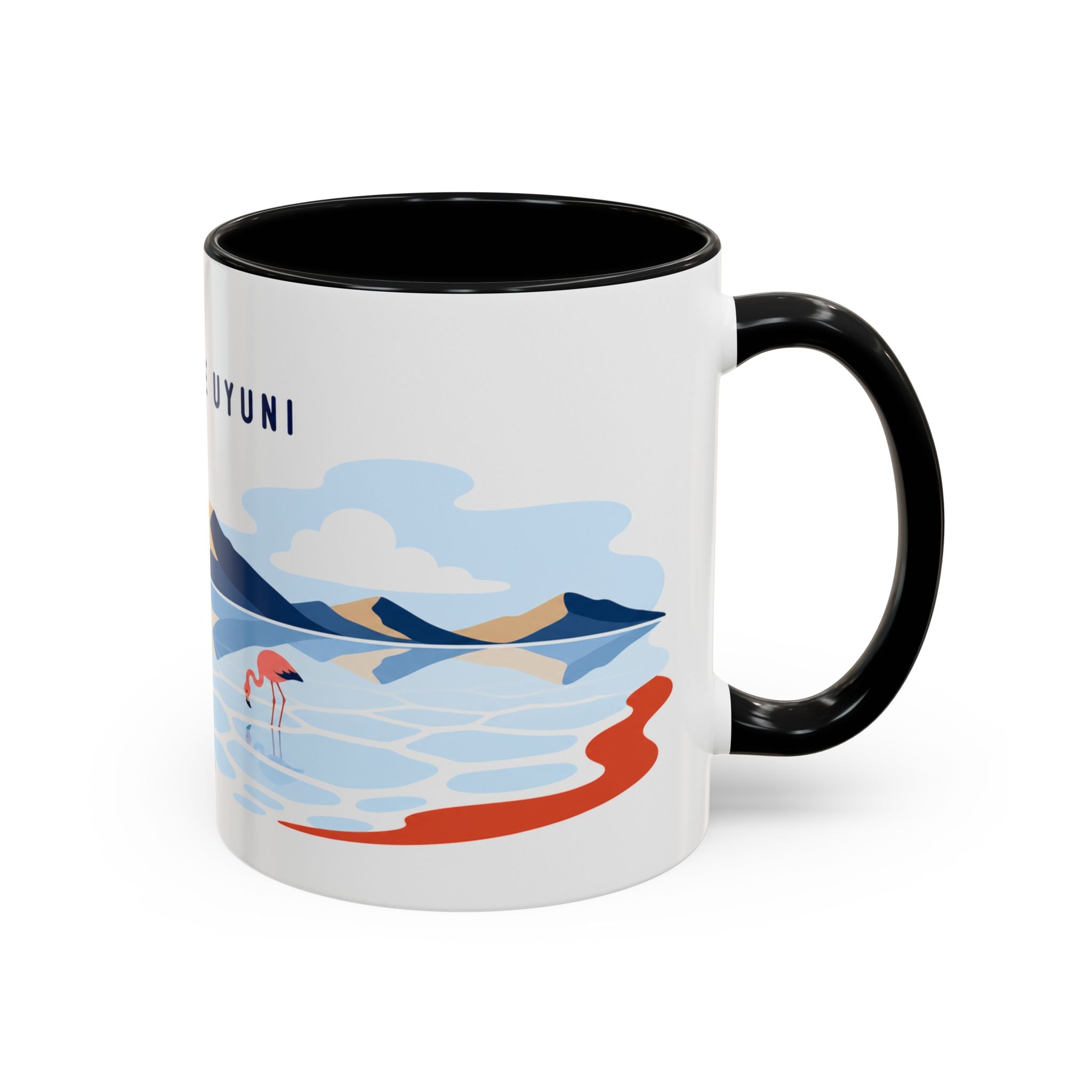 Salar de Uyuni Coffee Mug | Travel Destination Souvenir Gift | Accent Color Ceramic 11oz 15oz