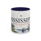 Mississippi State Map Mug | Moving Away, Homesick Gift | Botanical Accent Coffee Cup
