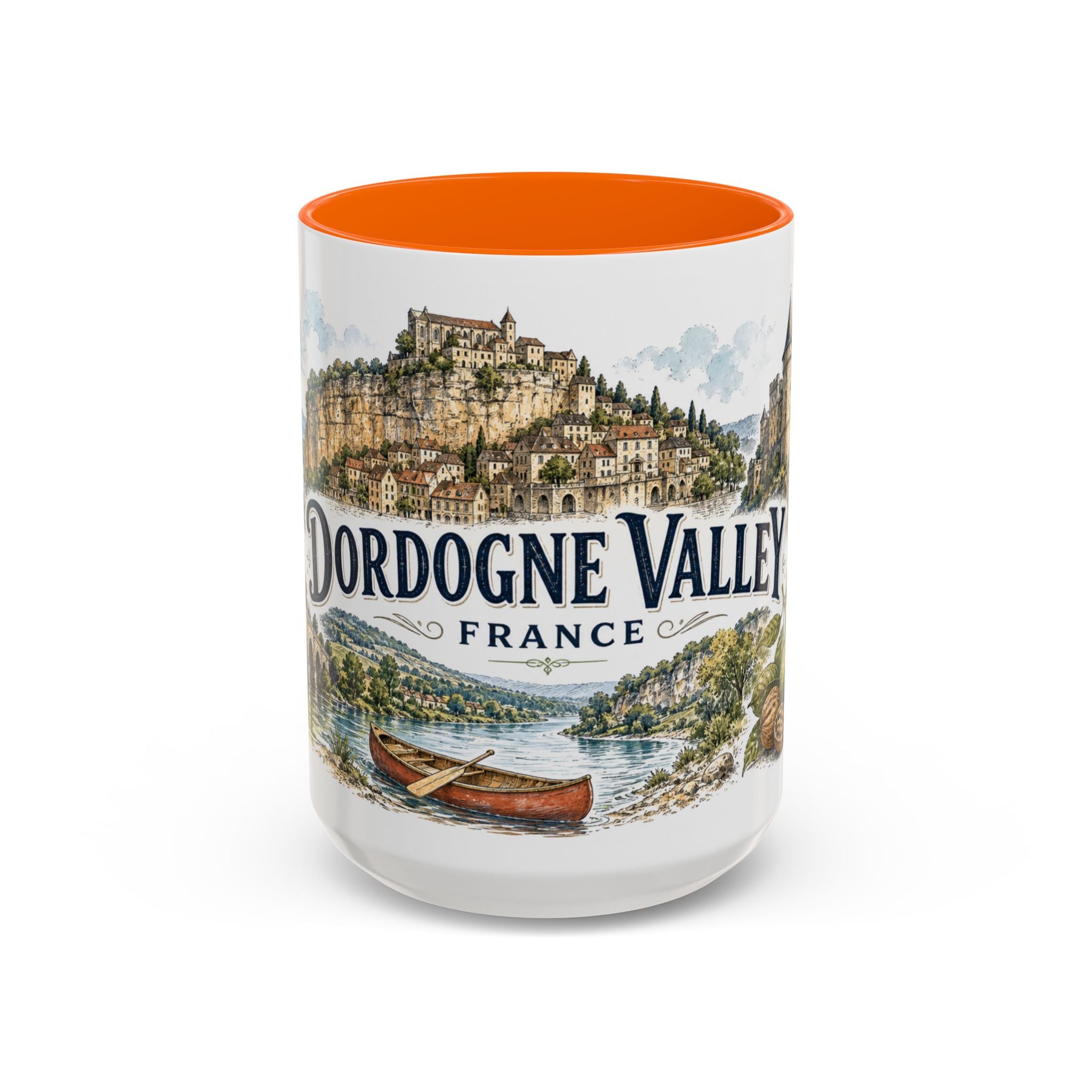 Dordogne Valley Mug, France Travel Souvenir, Bucket List Gift, Accent Ceramic Coffee Mug 11oz 15oz