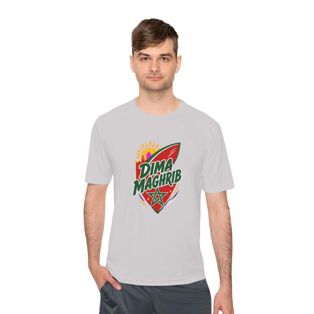 Morocco Dima Maghrib Soccer Fan Tee, Moisture-Wicking Sport Shirt