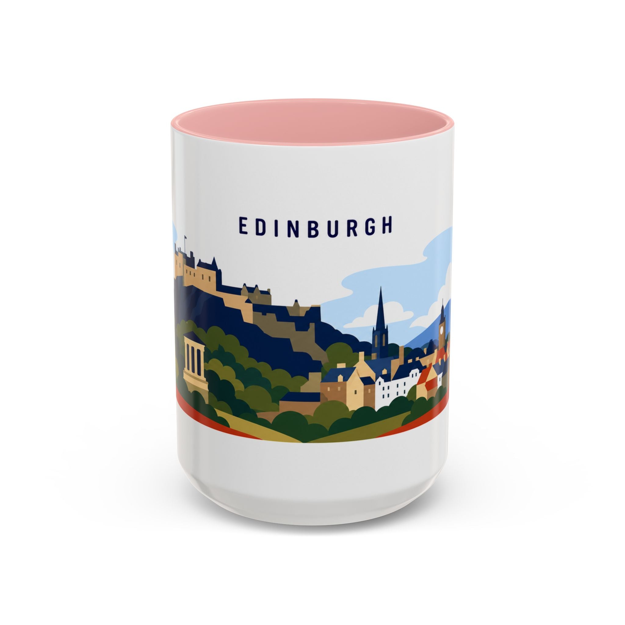 Edinburgh Coffee Mug | Travel Destination Souvenir Gift | Accent Color Ceramic 11oz 15oz