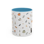 Halloween Party Mug | Ghost Black Cat Candy Watercolor Gift | Accent Cup 11oz 15oz
