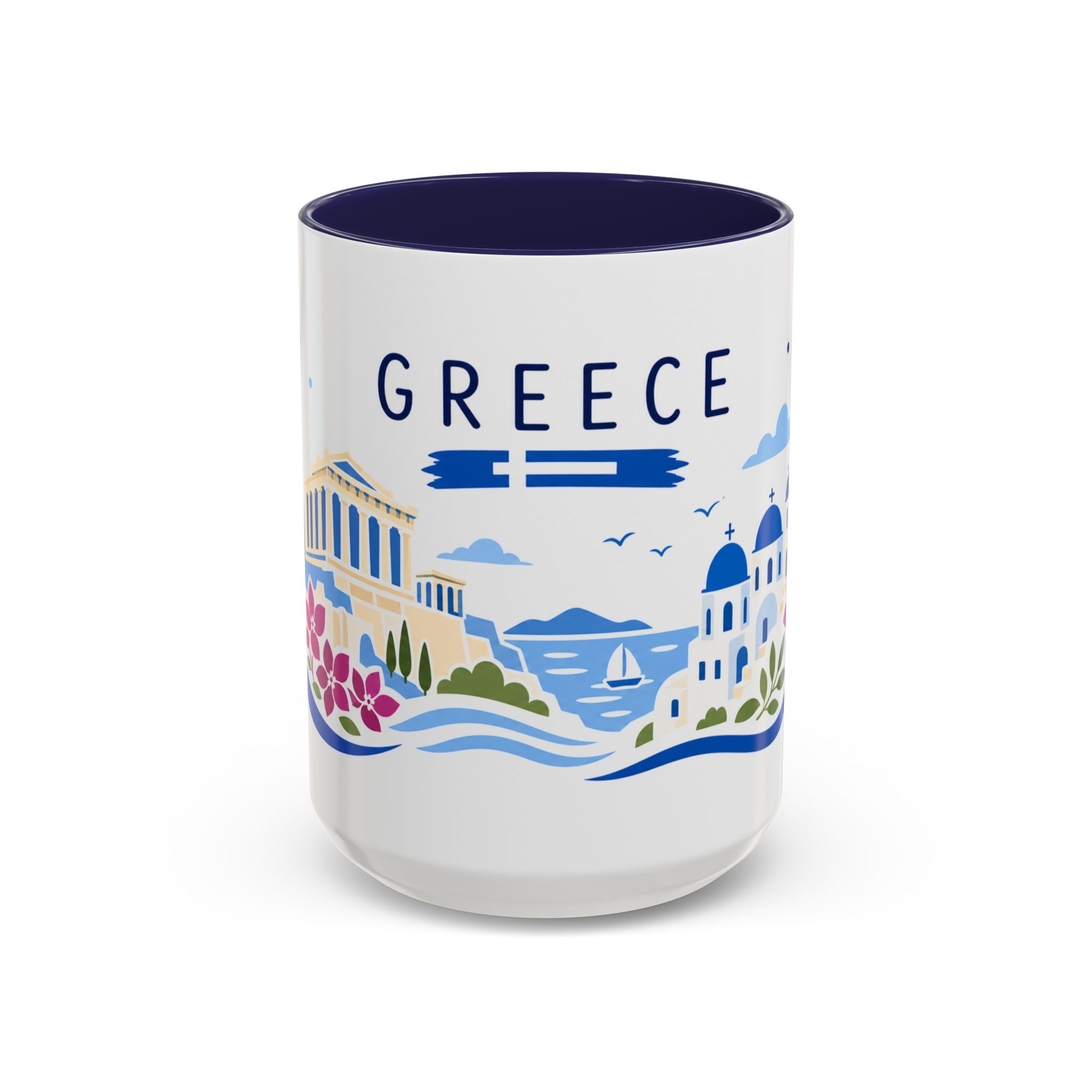 Greece Coffee Mug | Travel Souvenir Accent Mug | Country Gift Ceramic Cup 11oz 15oz