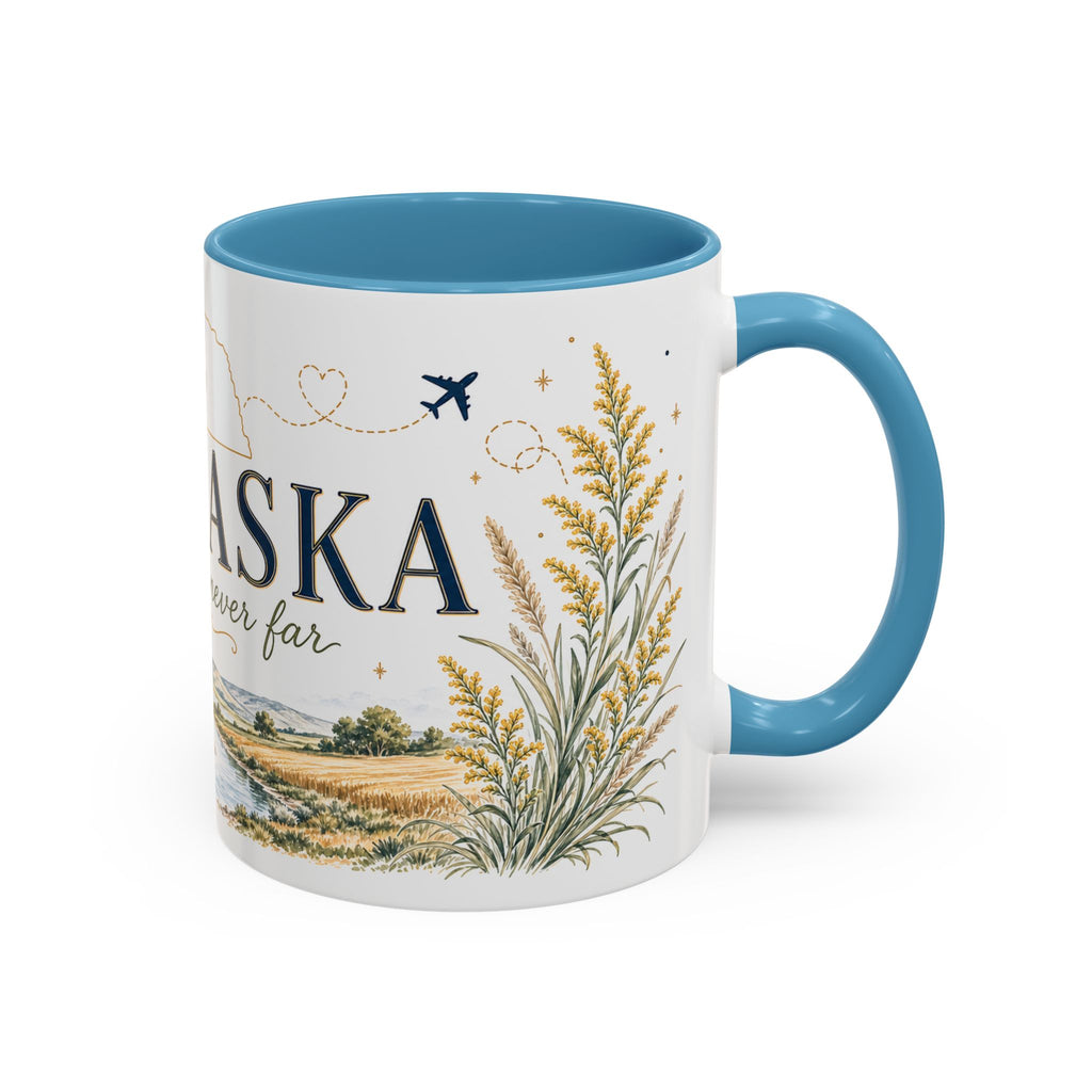 Nebraska State Mug | Moving Away, Long Distance Friendship Gift | Botanical Landscape Accent Mug
