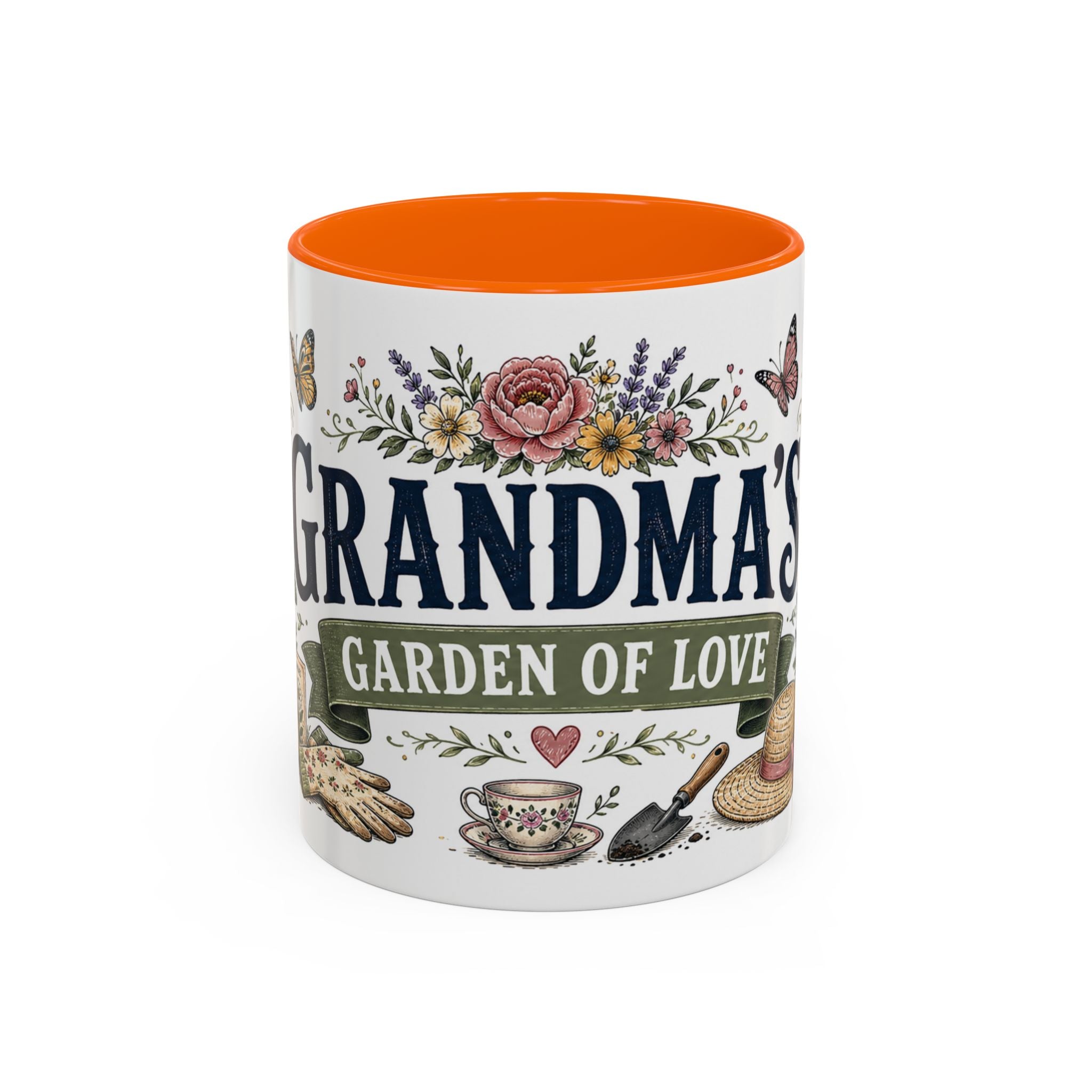 Grandma's Garden Of Love Coffee Mug | Gift From Grandkids | Accent Color Ceramic 11oz 15oz