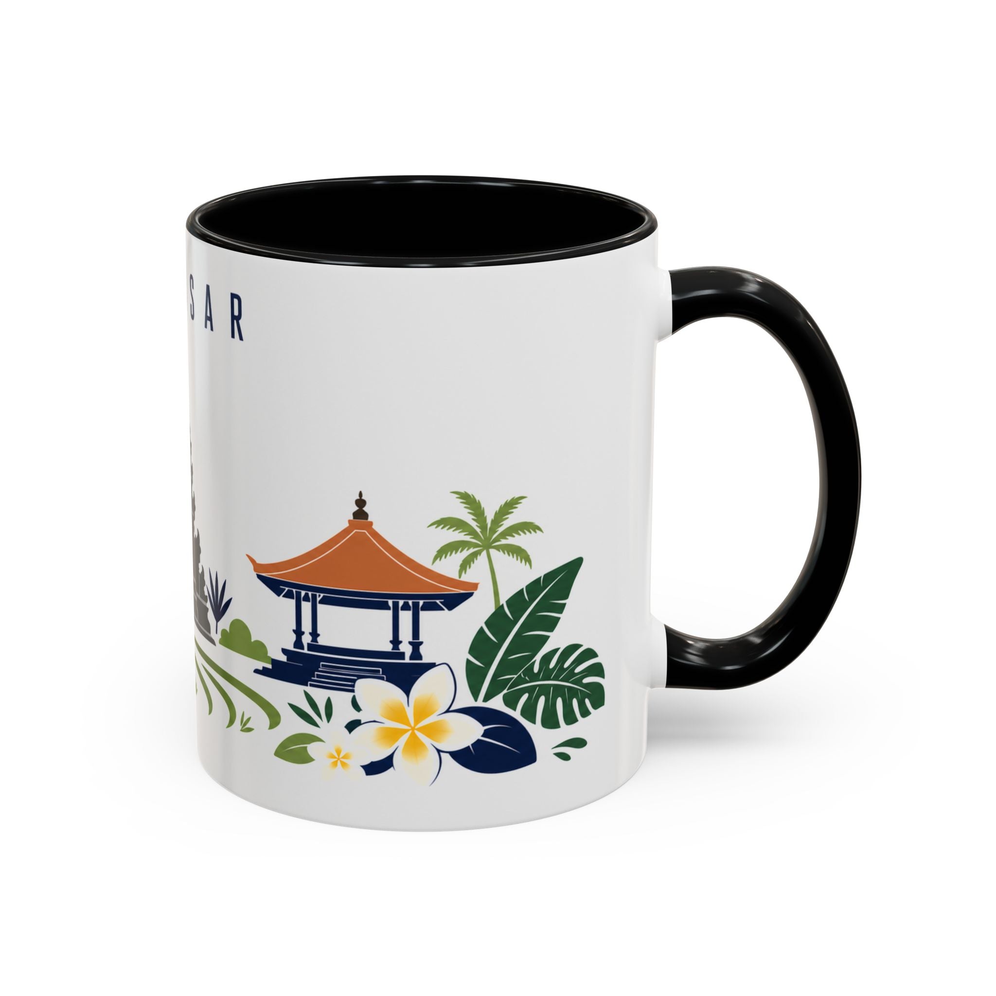 Denpasar Coffee Mug | Indonesia Travel Souvenir | Porcelain Decal City Gift | 11oz 15oz Accent Mug