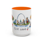 St. Louis Illustrated Travel Mug | City Souvenir Accent Coffee Mug | 11oz 15oz Ceramic Cup