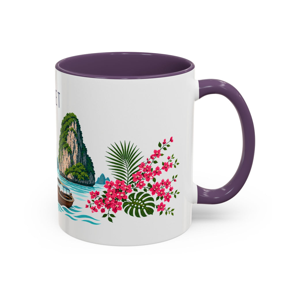 Phuket Coffee Mug | Thailand Travel Souvenir | Porcelain Decal City Gift | 11oz 15oz Accent Mug