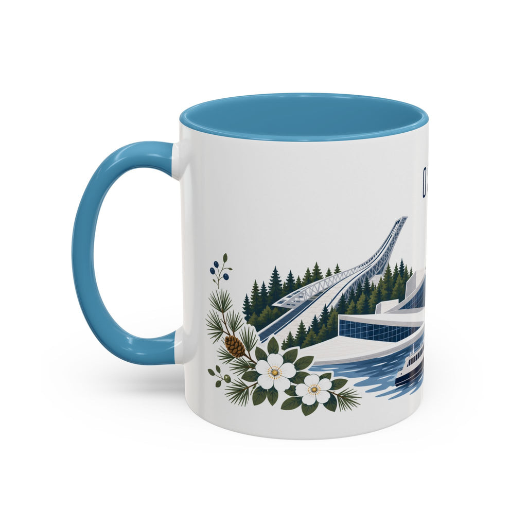Oslo Coffee Mug | Norway Travel Souvenir | Porcelain Decal City Gift | 11oz 15oz Accent Mug