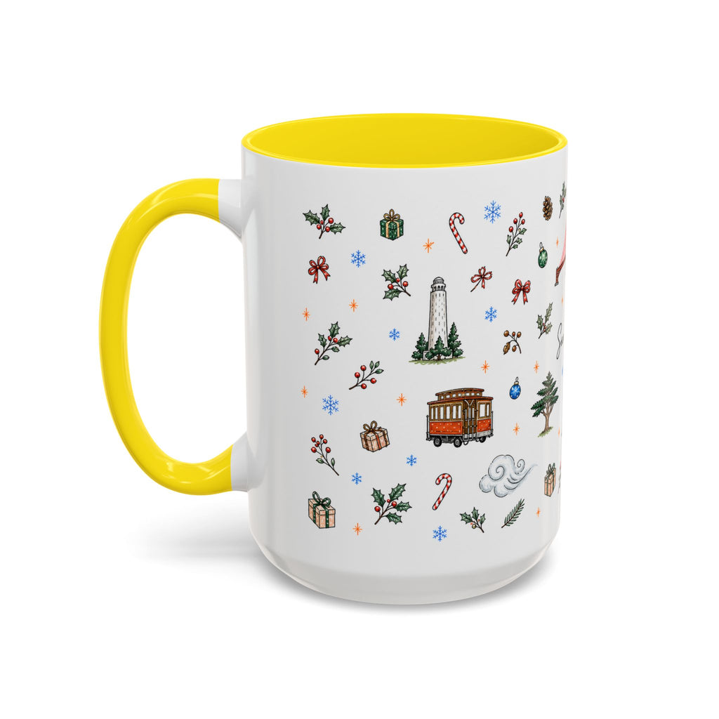 San Francisco Christmas Mug | Watercolor City Souvenir | Ceramic Coffee Cup