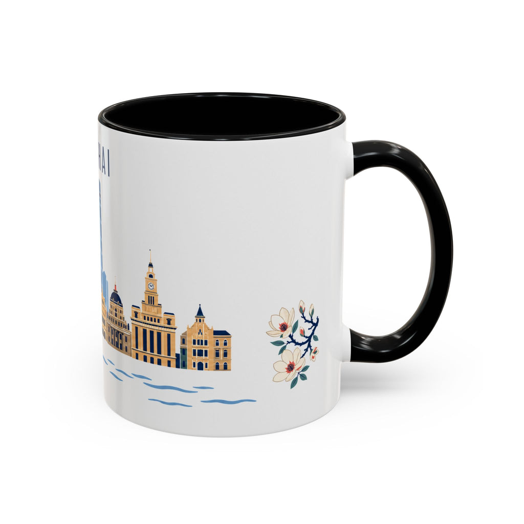Shanghai Coffee Mug | China Travel Souvenir | Porcelain Decal City Gift | 11oz 15oz Accent Mug