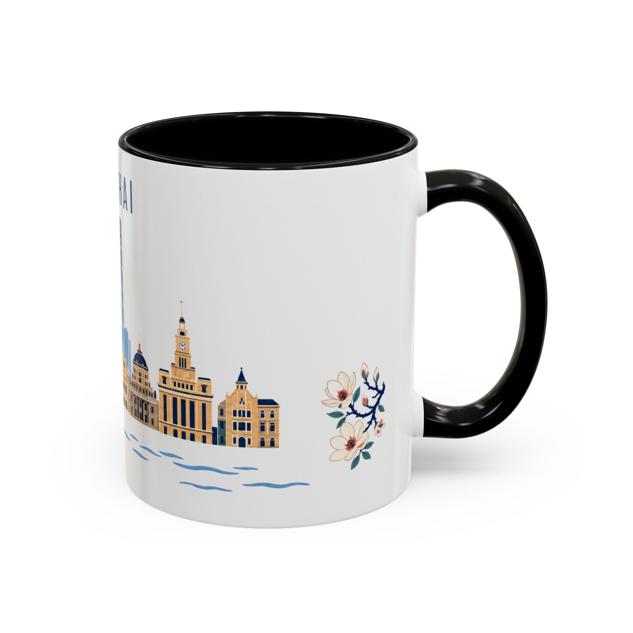 Shanghai Coffee Mug | China Travel Souvenir | Porcelain Decal City Gift | 11oz 15oz Accent Mug