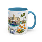 Stockton Illustrated Travel Mug | City Souvenir Accent Coffee Mug | 11oz 15oz Ceramic Cup