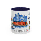 Hamburg Illustrated Travel Mug | City Souvenir Accent Coffee Mug | 11oz 15oz Ceramic Cup