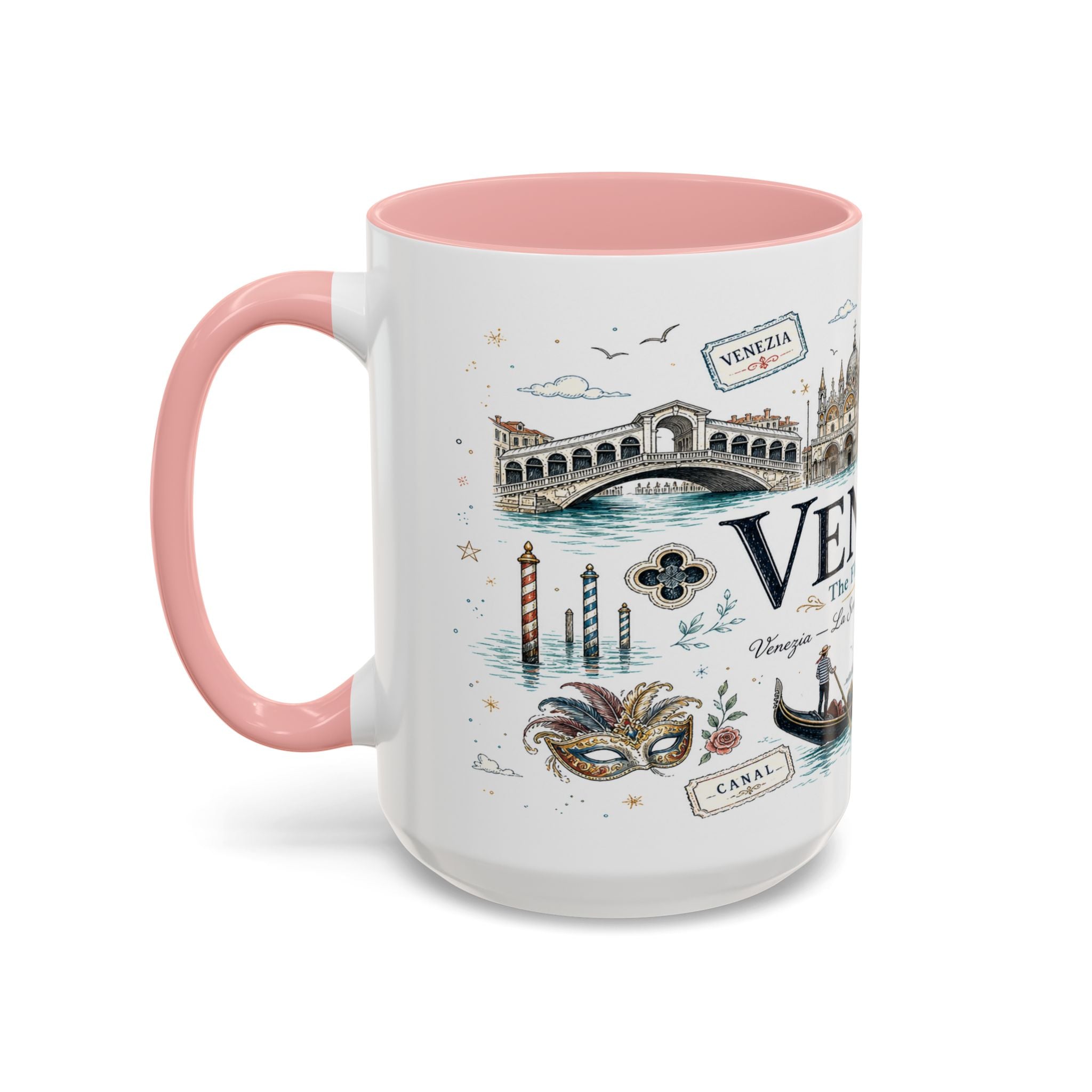Venice Coffee Mug | Italy Souvenir Travel Gift | Accent Color Ceramic 11oz 15oz