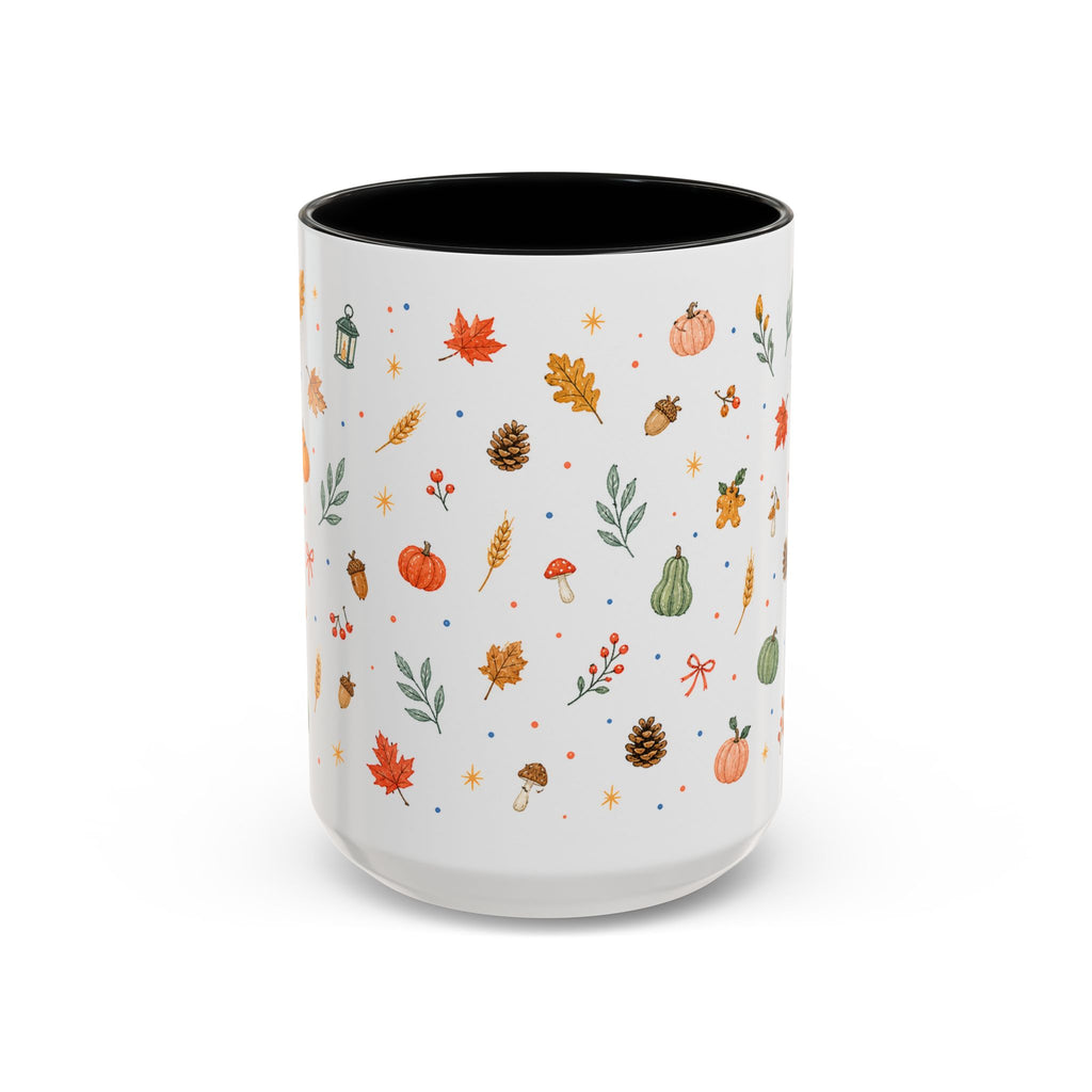 Thanksgiving Mug | Watercolor Autumn Harvest Gift | Pumpkin Leaf Accent Coffee Cup 11oz 15oz