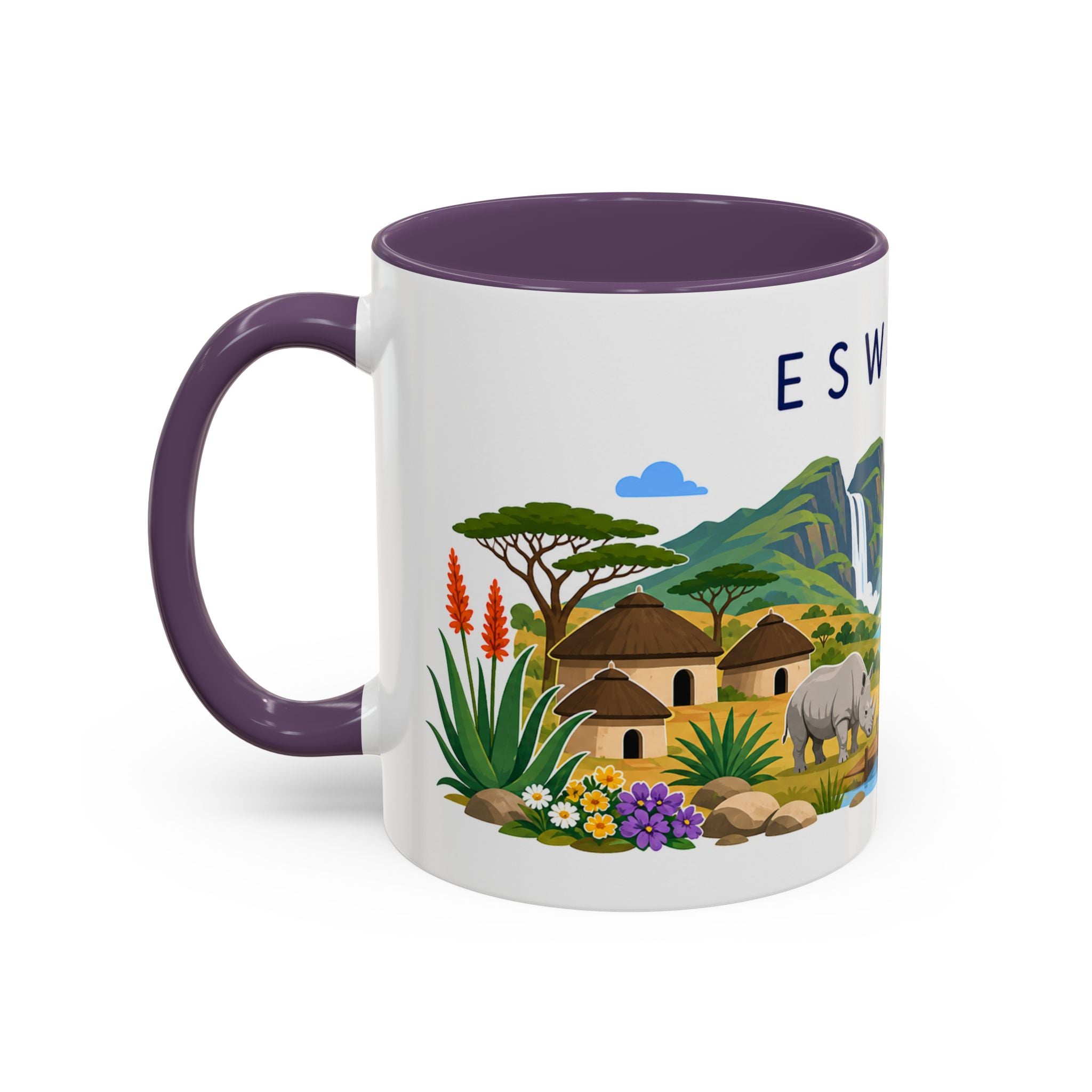Eswatini Coffee Mug | Travel Souvenir Accent Mug | Country Gift Ceramic Cup 11oz 15oz