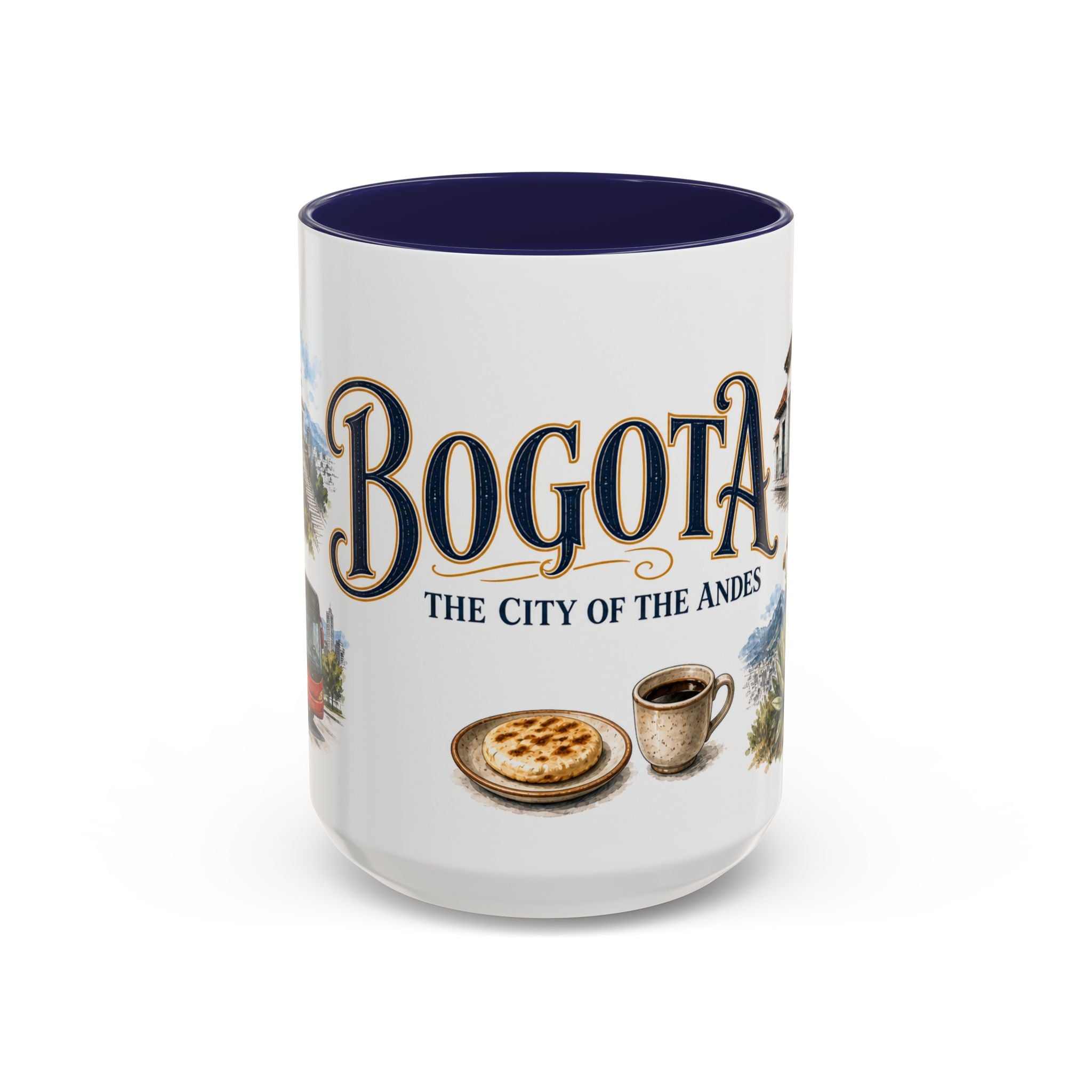 Bogota Coffee Mug | Colombia Travel Souvenir | Vintage Illustrated City Gift | 11 oz 15 oz Accent Mug