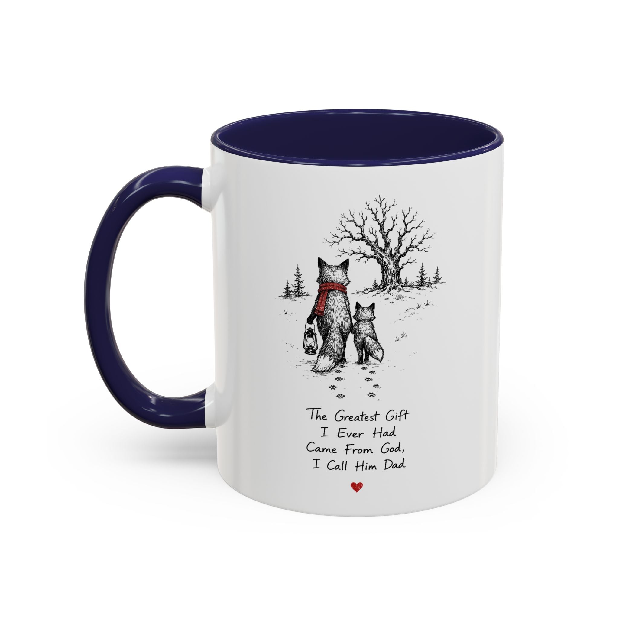 Clever Fox Dad Mug | Father's Day Gift, Accent Ceramic Coffee Cup (11oz or 15oz)