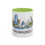 Milwaukee Illustrated Travel Mug | City Souvenir Accent Coffee Mug | 11oz 15oz Ceramic Cup