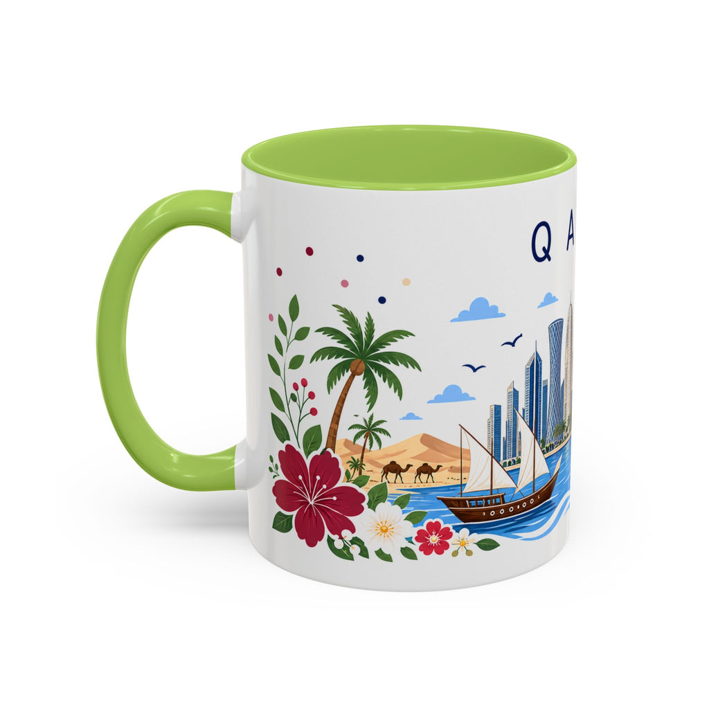 Qatar Coffee Mug | Travel Souvenir Accent Mug | Place Gift Ceramic Cup 11oz 15oz