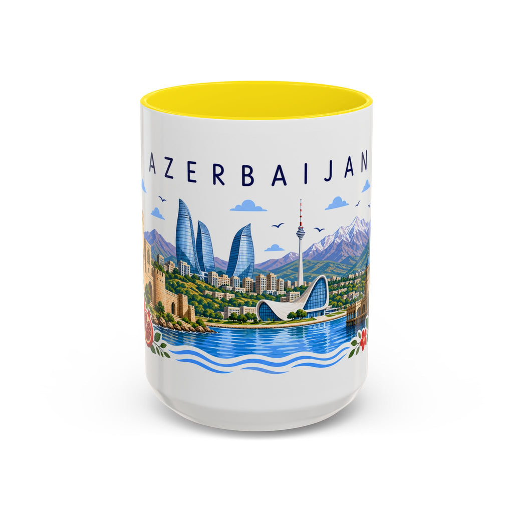 Azerbaijan Coffee Mug | Travel Souvenir Accent Mug | Place Gift Ceramic Cup 11oz 15oz