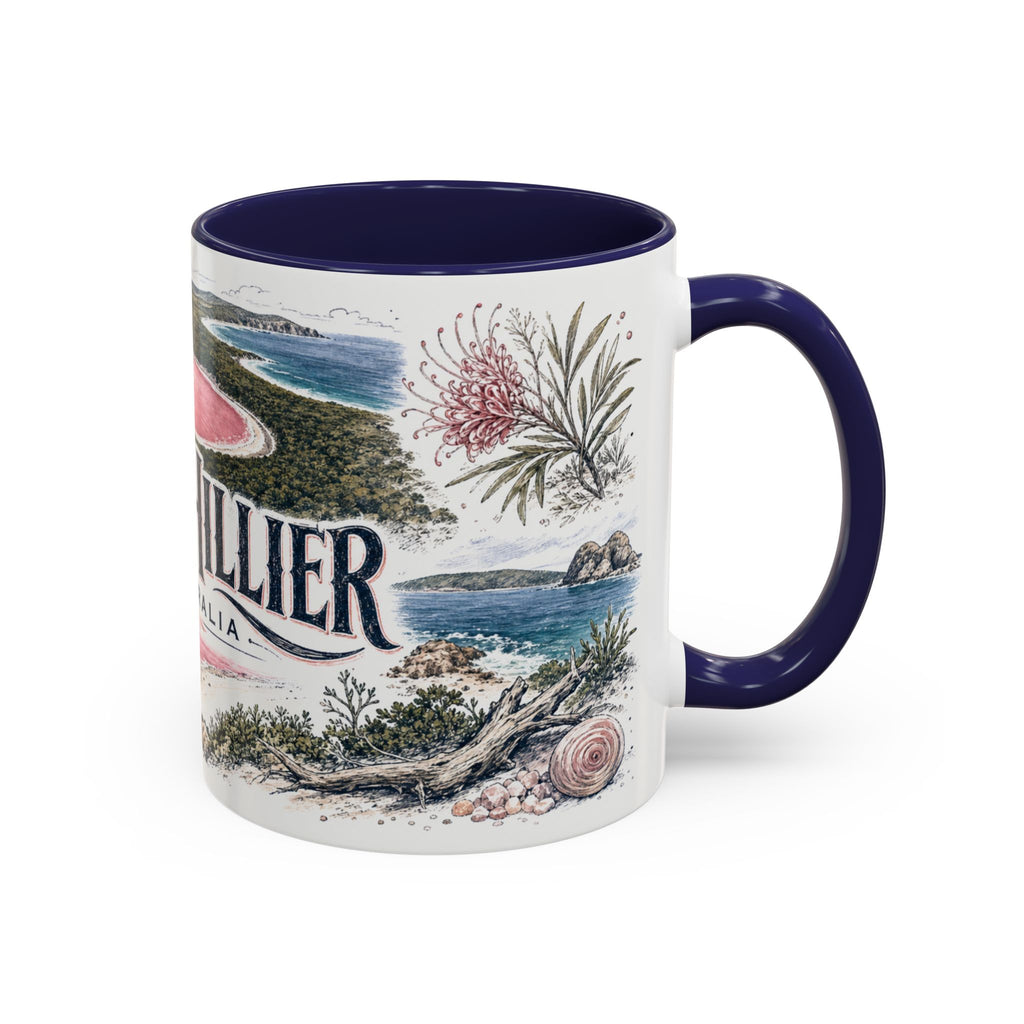 Lake Hillier Mug, Australia Travel Souvenir, Bucket List Gift, Accent Ceramic Coffee Mug 11oz 15oz