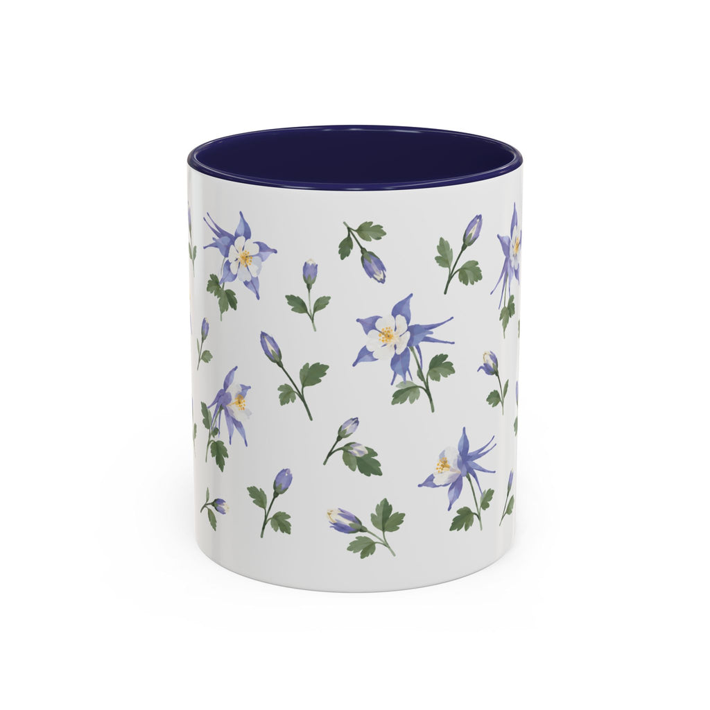 Colorado Rocky Mountain columbine Mug, State Flower Floral Coffee Cup, 11oz Botanical Gift