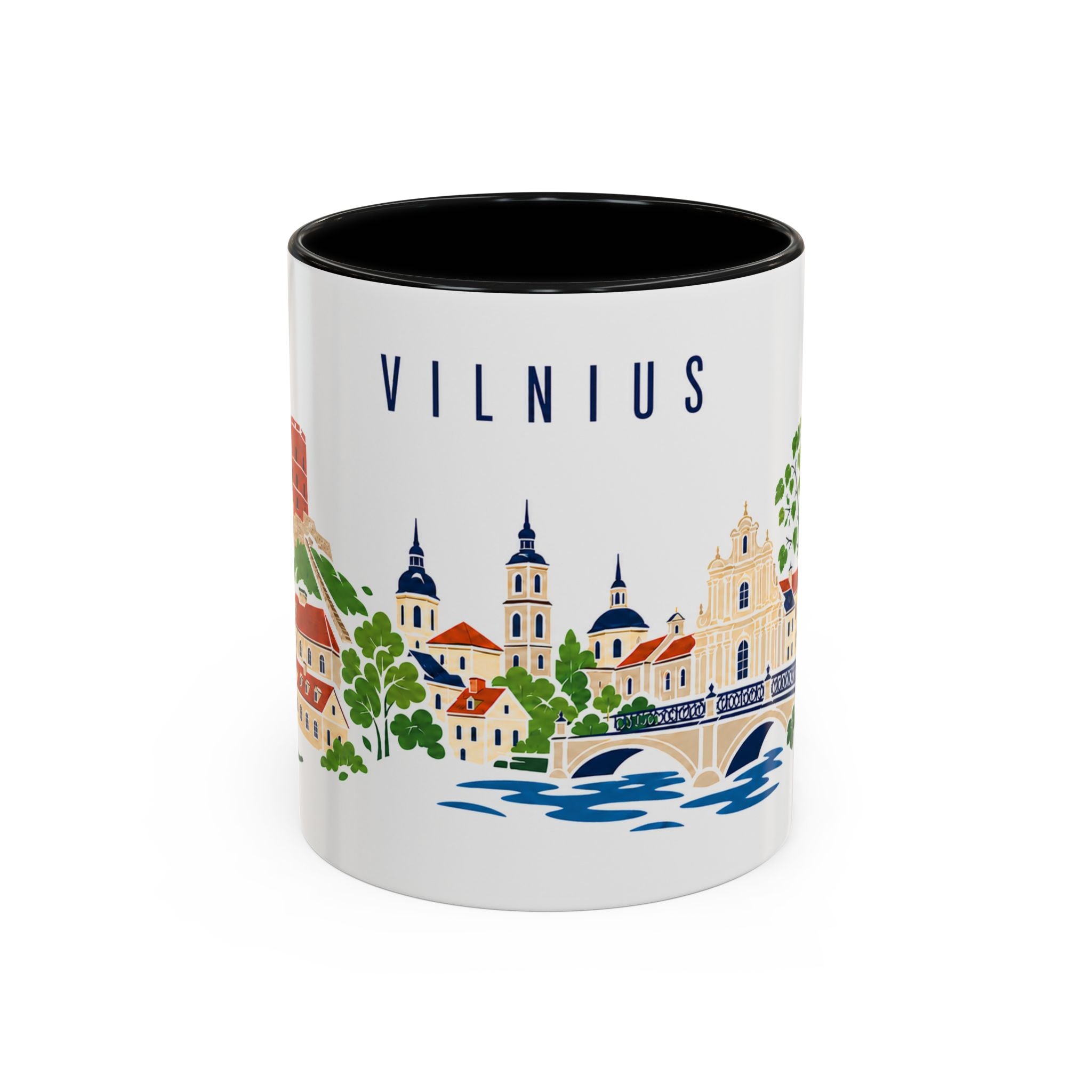Vilnius Coffee Mug | Lithuania Travel Souvenir | Porcelain Decal City Gift | 11oz 15oz Accent Mug