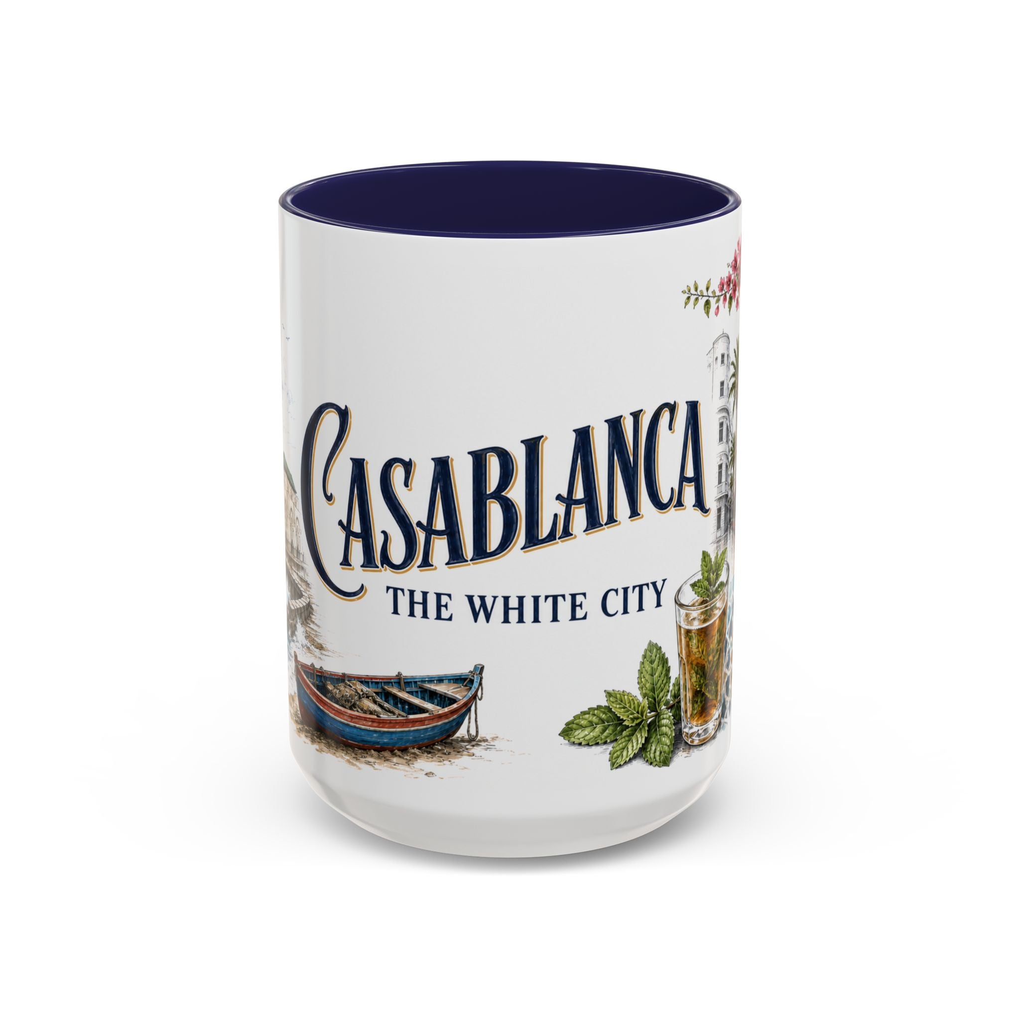 Casablanca Coffee Mug | Morocco Travel Souvenir | Vintage Illustrated City Gift | 11 oz 15 oz Accent Mug