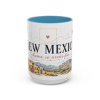 New Mexico State Map Mug | Desert Scenery, Yucca Flower Accent Coffee Cup