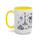 Mexico City Coffee Mug | Mexico Souvenir Travel Gift | Accent Color Ceramic 11oz 15oz