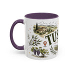 Tuscany Coffee Mug | Travel Destination Souvenir Gift | Accent Color Ceramic 11oz 15oz
