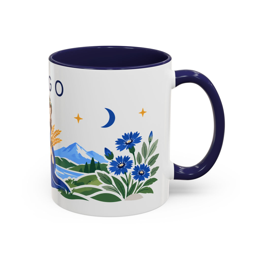 Virgo Zodiac Coffee Mug | Maiden and Wheat Design | Astrology Birthday Gift | 11 oz 15 oz Ceramic Accent Mug