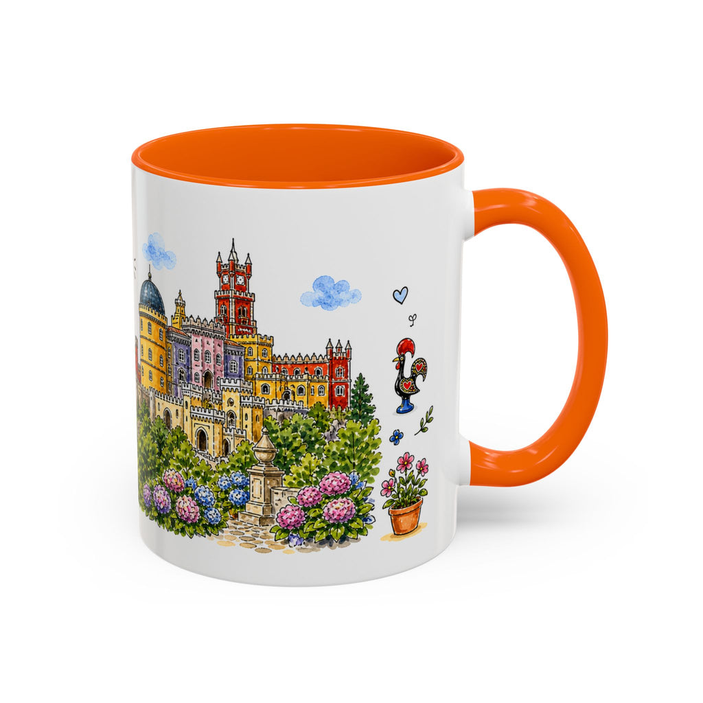 Sintra Illustrated Travel Mug | Portugal Souvenir Accent Coffee Mug | 11oz 15oz Ceramic Cup