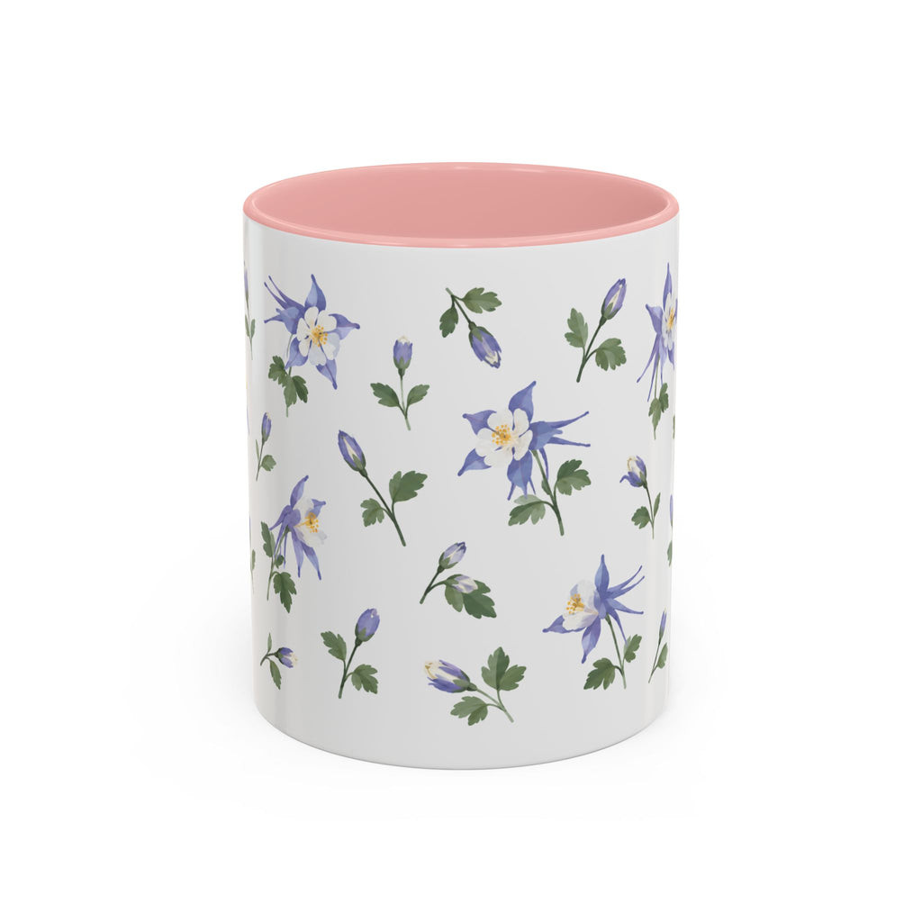 Colorado Rocky Mountain columbine Mug, State Flower Floral Coffee Cup, 11oz Botanical Gift