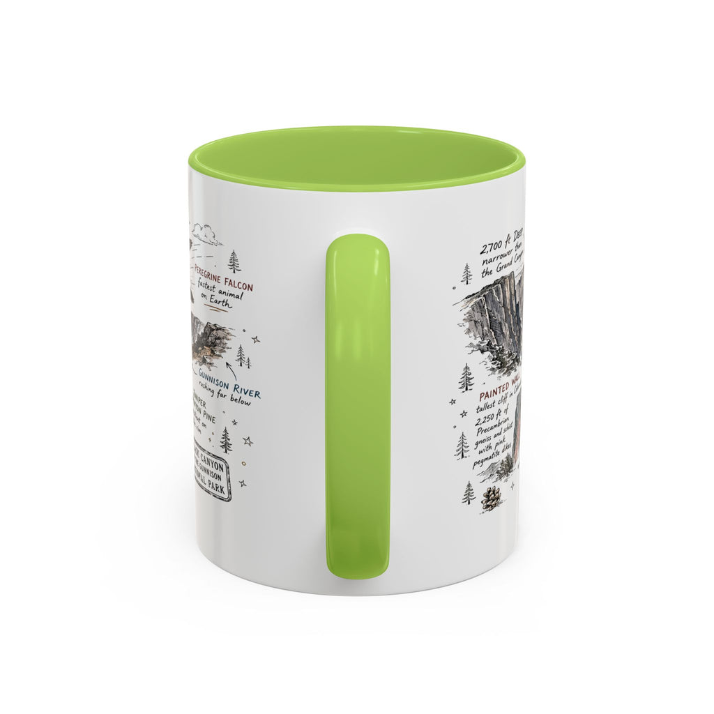 Black Canyon of the Gunnison National Park Coffee Mug | Colorado Deep Canyon Hiking Gift | Accent Color Ceramic 11oz 15oz