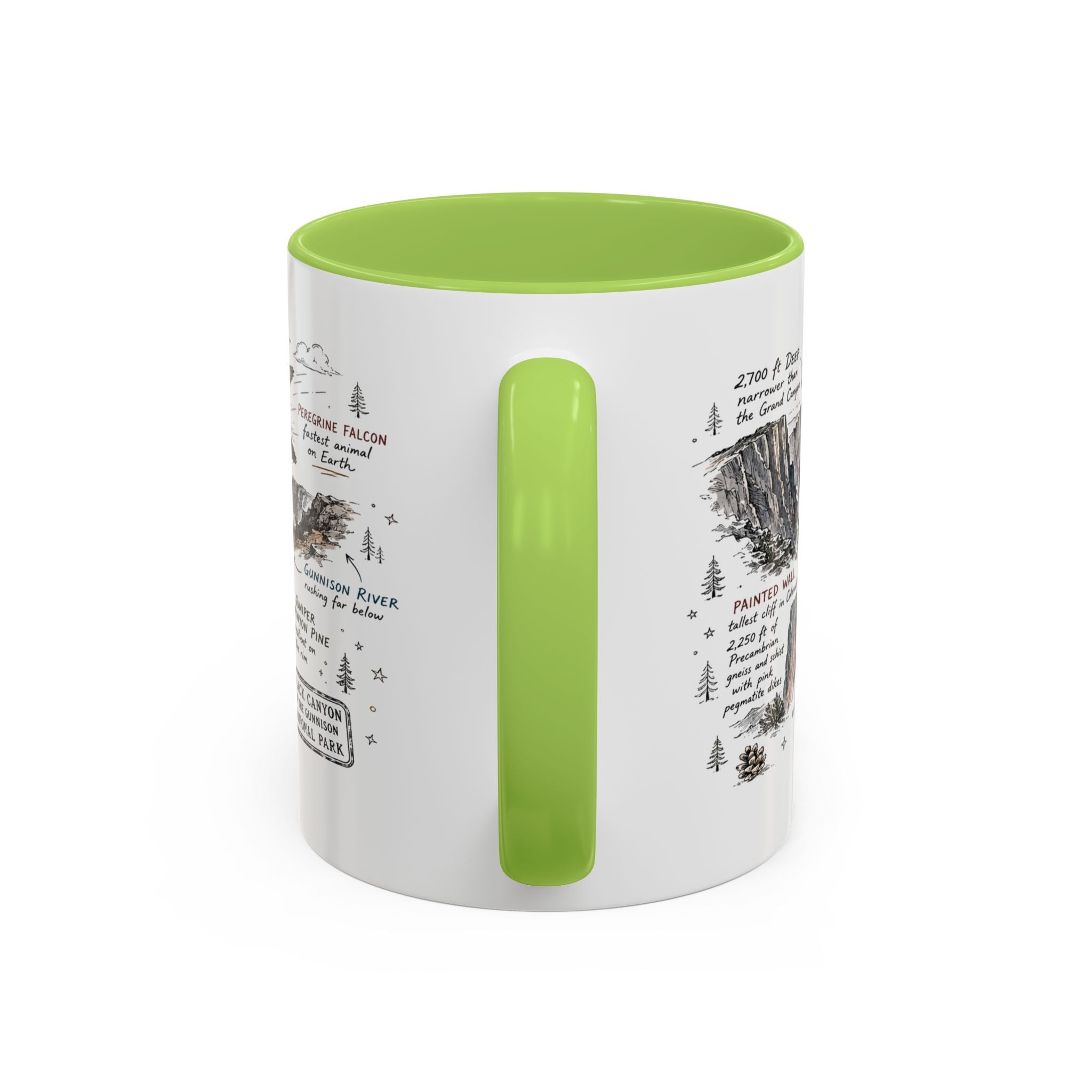 Black Canyon of the Gunnison National Park Coffee Mug | Colorado Deep Canyon Hiking Gift | Accent Color Ceramic 11oz 15oz