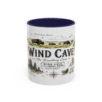 Wind Cave National Park Coffee Mug | South Dakota Cave Bison Prairie Gift | Accent Color Ceramic 11oz 15oz