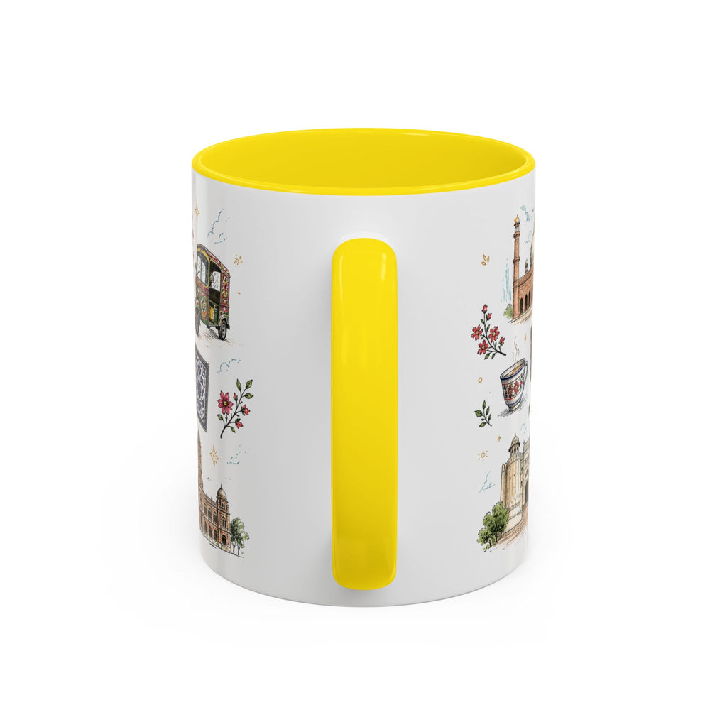 Lahore Coffee Mug | Pakistan Souvenir Travel Gift | Accent Color Ceramic 11oz 15oz