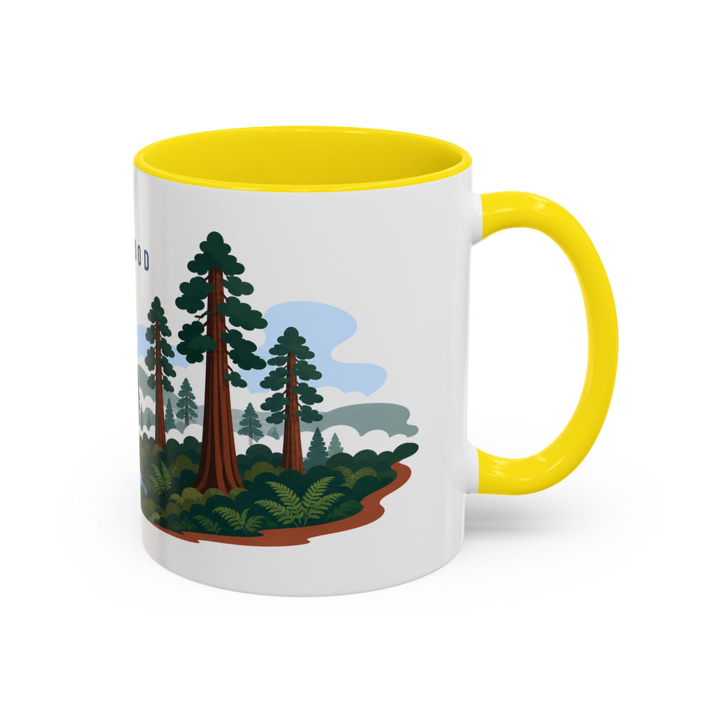 Redwood National Park Coffee Mug | Solid Color Block Park Souvenir | 11oz 15oz Accent Mug