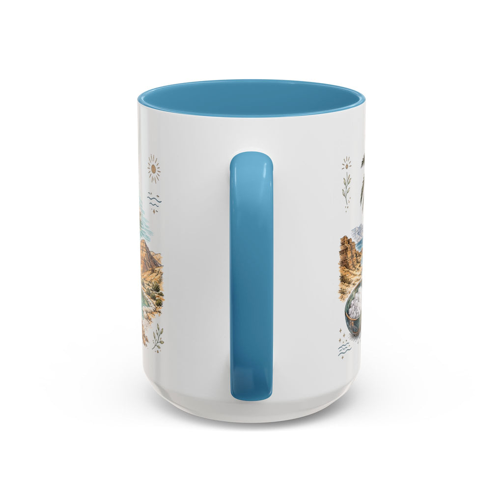 Dead Sea Mug, Jordan Travel Souvenir, Bucket List Gift, Accent Ceramic Coffee Mug 11oz 15oz