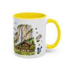 Lauterbrunnen Illustrated Travel Mug | Switzerland Souvenir Accent Coffee Mug | 11oz 15oz Ceramic Cup