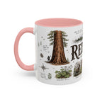 Redwood National Park Coffee Mug | California Coastal Forest Hiking Gift | Accent Color Ceramic 11oz 15oz