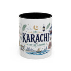 Karachi Coffee Mug | Pakistan Souvenir Travel Gift | Accent Color Ceramic 11oz 15oz