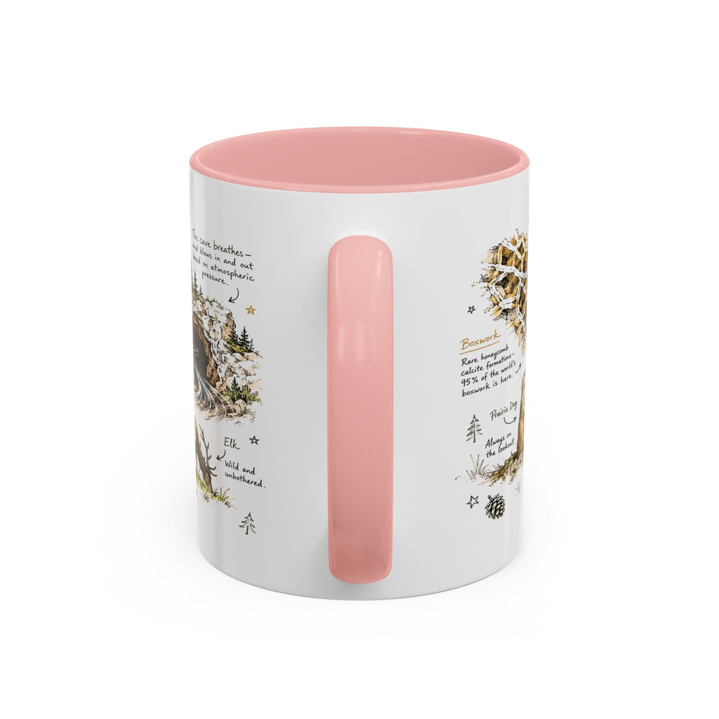 Wind Cave National Park Coffee Mug | South Dakota Cave Bison Prairie Gift | Accent Color Ceramic 11oz 15oz