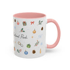 New River Gorge National Park Christmas Mug | Watercolor Travel Souvenir | Holiday Gift | Accent Ceramic Coffee Cup 11oz 15oz