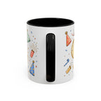 New Year Mug | Midnight Clock Toast Watercolor Celebration Gift | Accent Cup 11oz 15oz