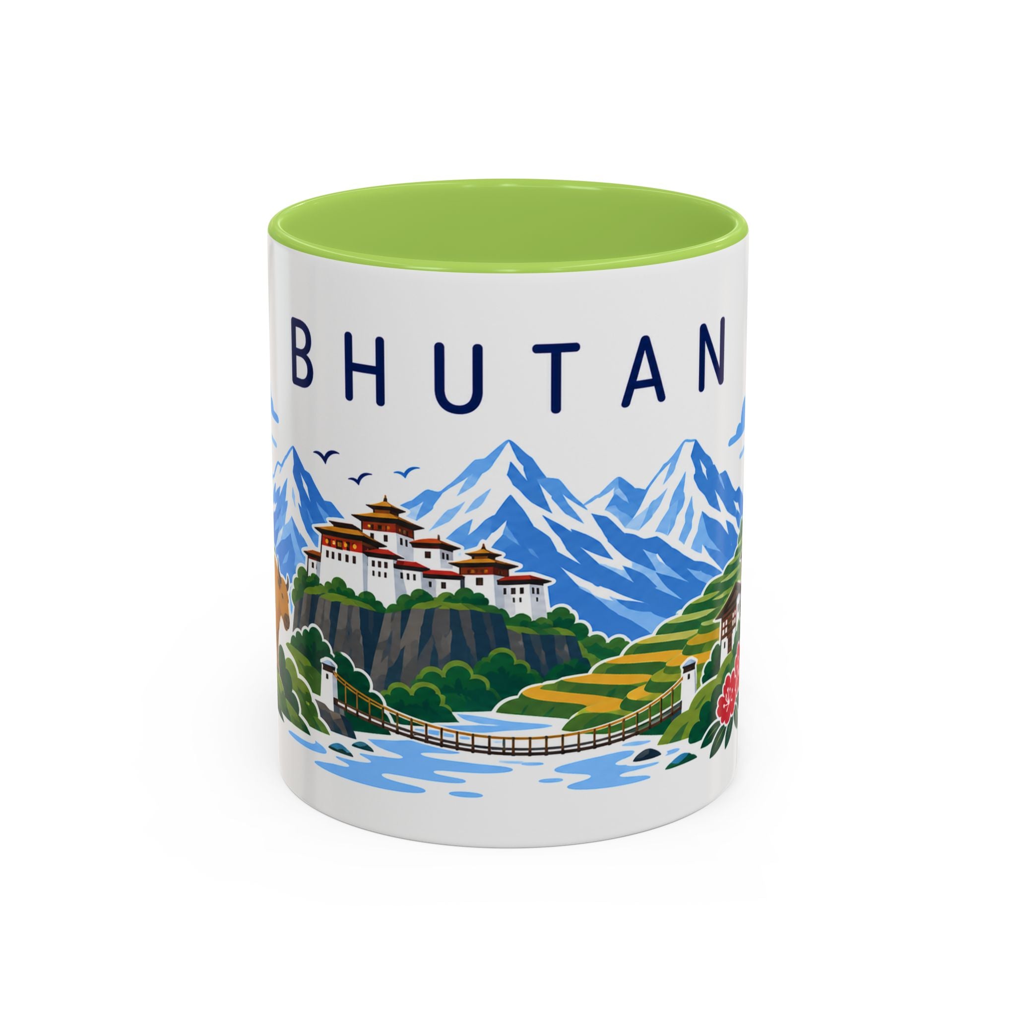 Bhutan Coffee Mug | Travel Souvenir Accent Mug | Country Gift Ceramic Cup 11oz 15oz